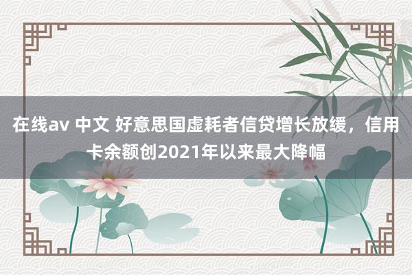 在线av 中文 好意思国虚耗者信贷增长放缓，信用卡余额创2021年以来最大降幅