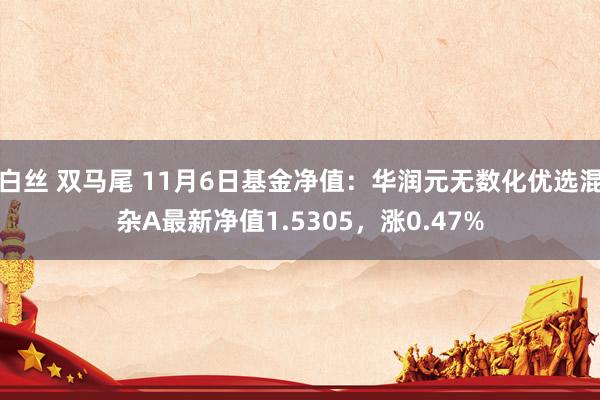 白丝 双马尾 11月6日基金净值：华润元无数化优选混杂A最新净值1.5305，涨0.47%