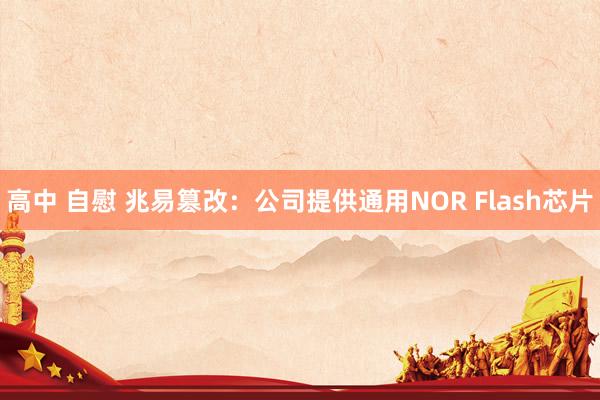 高中 自慰 兆易篡改：公司提供通用NOR Flash芯片