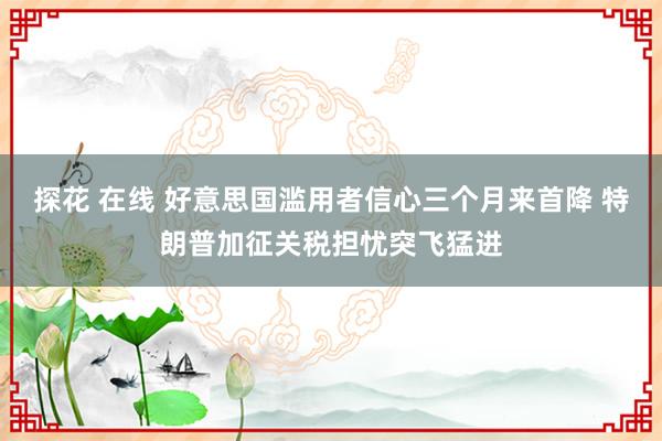 探花 在线 好意思国滥用者信心三个月来首降 特朗普加征关税担忧突飞猛进