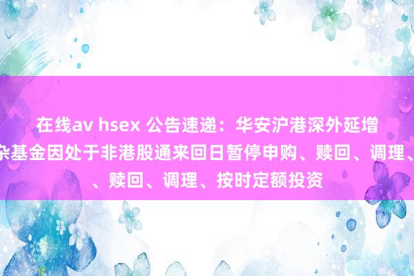 在线av hsex 公告速递：华安沪港深外延增长活泼成就搀杂基金因处于非港股通来回日暂停申购、赎回、调理、按时定额投资