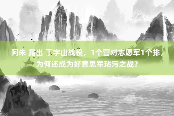 阿朱 露出 丁字山战役，1个营对志愿军1个排，为何还成为好意思军玷污之战？