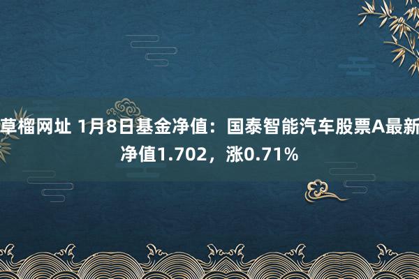 草榴网址 1月8日基金净值：国泰智能汽车股票A最新净值1.702，涨0.71%