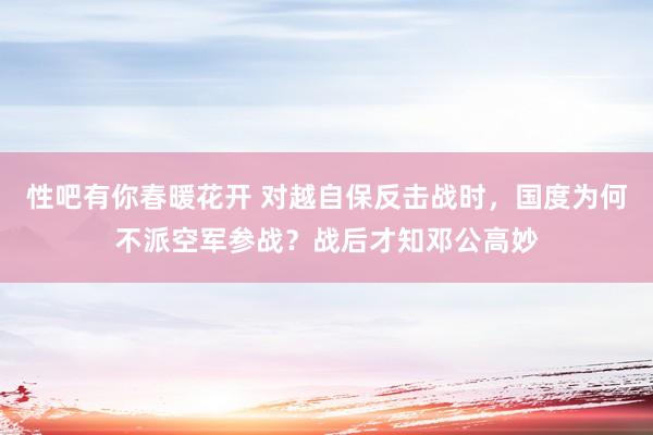 性吧有你春暖花开 对越自保反击战时，国度为何不派空军参战？战后才知邓公高妙