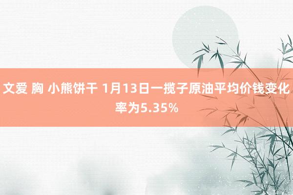 文爱 胸 小熊饼干 1月13日一揽子原油平均价钱变化率为5.35%