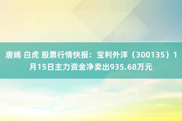 唐嫣 白虎 股票行情快报：宝利外洋（300135）1月15日主力资金净卖出935.68万元