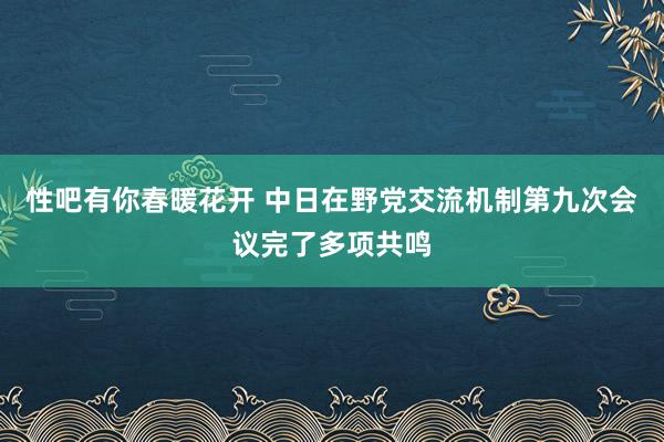 性吧有你春暖花开 中日在野党交流机制第九次会议完了多项共鸣